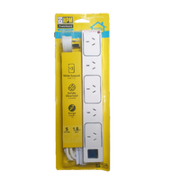 HPM Standard 5 Outlet 175J Surge Protected Wide Spaced Powerboard White