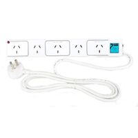 HPM Standard 5 Outlet 175J Surge Protected Wide Spaced Powerboard White