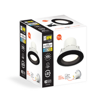 HPM Zyla LED 5W 606lm Tri-Colour Recessed Downlight 70mm Black