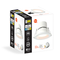 HPM Zyla LED 5W 606lm Tri-Colour Recessed Downlight 70mm White