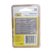 HPM Round Type Cable Clips 10mm White- 20 Pack
