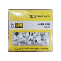 HPM Hook Type Cable Clips 8-10mm White - 100 Pack