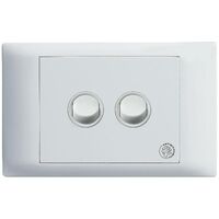 Excel Life - Medical - Common plate - Horizontal rocker switch - Single Pole Double Throw - antimicrobial & chemical resistant 2 gang 16AX 240V a.c. white