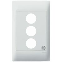 Excel Life - Medical - Common plate - Grid & plate - antimicrobial & chemical resistant 3 gang white