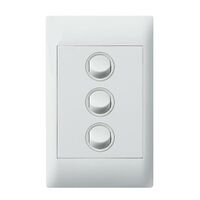 Excel Life - Common plate - Vertical rocker switch - Single Pole Double Throw 3 gang 16AX 240V a.c. white