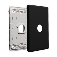 Excel Life EM Series Grid & Plate 1 Gang Black