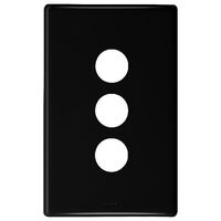 Excel Life Switch Coverplate 3 Gang Black