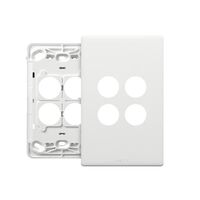 Excel Life EM Series Grid & Plate 4 Gang Matt White