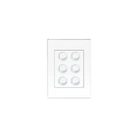 HPM VIVO 10A 6 Gang Vertical Rocker Switch Plate White