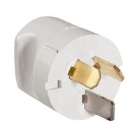 HPM 20A 3 Pin Finger Grip Rigid Impact Resisant Plug Top White