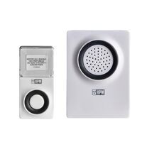HPM Battery Operated Wireless Door Chime 100m Range White