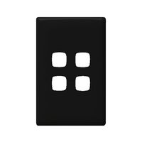Linea - Grid & plate only 4 gang black