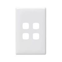 Linea - Grid & plate only 4 gang white