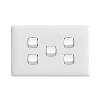 Linea Horizontal rocker switch - Single Pole Double Throw - 5 gang 2 way 10A 240V a.c. white
