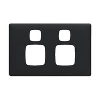Linea - Powerpoint coverplate 2 gang midnight dash