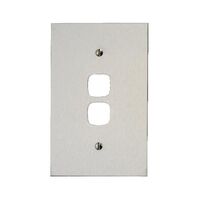 Architectural metal - Grid & stainless steel plate 2 gang white