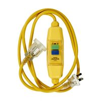 HPM Heavy Duty 10A 3 Core 1mm² Extension Lead with Inline RCD Safety Switch 2m Yellow