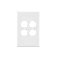EXCEL - 4 Gang Switch Coverplate Only - White