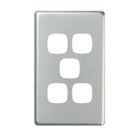 EXCEL - 5 Gang Switch Coverplate only - Matt Silver
