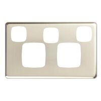 Excel - Double powerpoint with extra switch coverplate - Stainless Steel