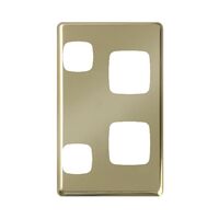 EXCEL - Double vertical powerpoint coverplate only - Polished Brass