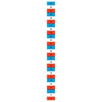 RED WHITE BLUE LABEL CHART EVEN 2 TO 54 FROM BOTTOM