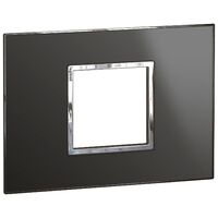 ARTEOR Square 2 Module Horizontal Coverplate Reflective Black
