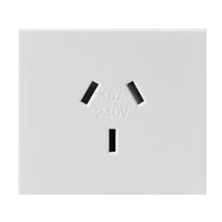 Excel Life - Vertical single powerpoint mechanism 1 gang 10A 240V a.c. autoswitch white