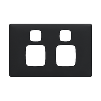 Linea - Powerpoint coverplate 2 gang midnight dash