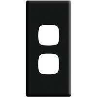 Linea - Architrave coverplate 2 gang black