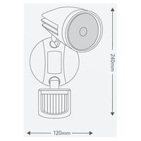 HPM SIKA 11.5W 1070lm LED Cool White Floodlight with PIR Sensor Black