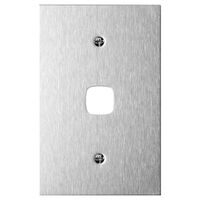Architectural metal - Grid & stainless steel plate 1 gang white