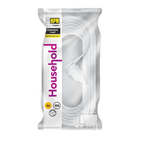 HPM Household 10A 3 Core 1.0mm² Piggyback Extension Lead 1m White