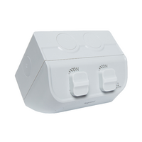 AQUA Life 15A IP53 Weatherproof Surface Mount Single Powerpoint Limestone Grey