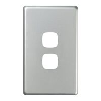 EXCEL - 2 Gang Switch Coverplate Only - Matt Silver