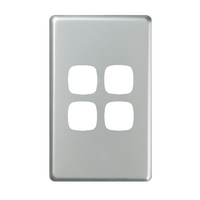 EXCEL - 4 Gang Switch Coverplate Only - Matt Silver