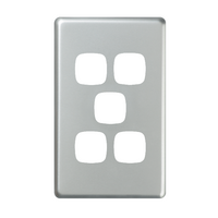 EXCEL - 5 Gang Switch Coverplate only - Matt Silver