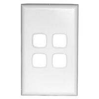 Excel - Horizontal rocker switch - Single Pole Double Throw - 4 gang 2 way 10A 240V a.c. white