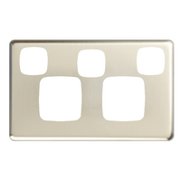 Excel - Double powerpoint with extra switch coverplate - Stainless Steel