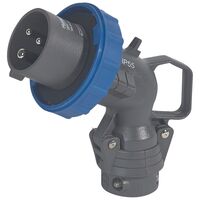 HYPRA - IEC industrial angled plug - IP 66/67 - 2P+E 240V a.c. 16A grey