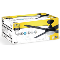 HPM Inspire Plywood with Light 4 Blades Hangsure Ceiling Fan 1220mm 48in Black