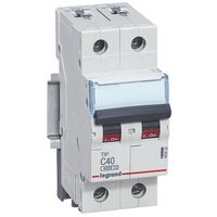 TX³ - MCB 6000 - Thermal magnetic circuit breaker - C curve - prong/fork type supply busbar - 2P - 230/400V a.c. - 40A - 2 module