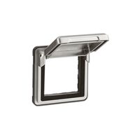 Soliroc - Adaptor with cover for 2 module mechanism IP55 IK10 metal silver