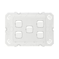 Arteor 770 series - Horizontal rocker switch - Single Pole Double Throw 5 gang 2 way 16A 240V a.c. white