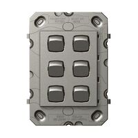 Arteor 770 series - Vertical rocker switch - Single Pole Double Throw 6 gang 2 way 16A 240V a.c. magnesium