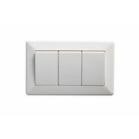 Como - Horizontal Single Pole Double Throw - rocker Switch 3 gang 10A 240V a.c. white