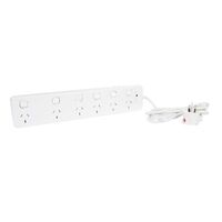 HPM General Purpose 175J 6 Outlet Surge Protected Switched Powerboard White