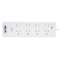 HPM General Purpose 4 Outlet USB Type A&C Charging Switched Powerboard White