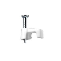 HPM Flat Type Cable Clip 5mm White - 20 Pack