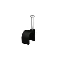 HPM Round Type Cable Clips 6mm Black - 20 Pack